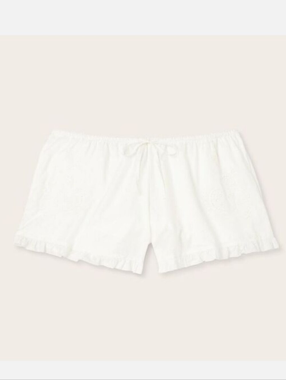 NWT! Parke × Target, Mid-Rise Woven Drawstring Shorts,  Ivory, Size Small